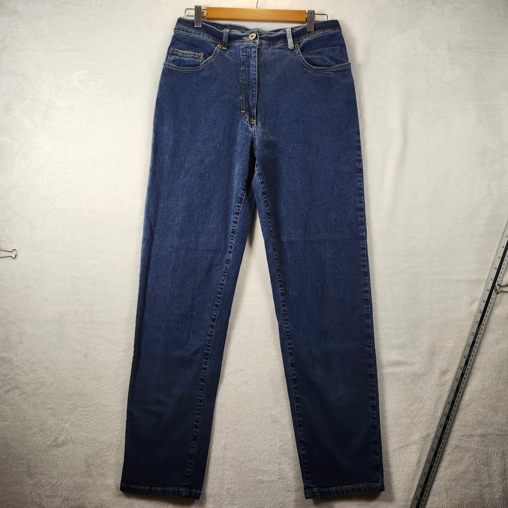 Blue Willi's Made in Italy High Rise Straight Leg Jeans Dark Wash Size 42‎ 29x28